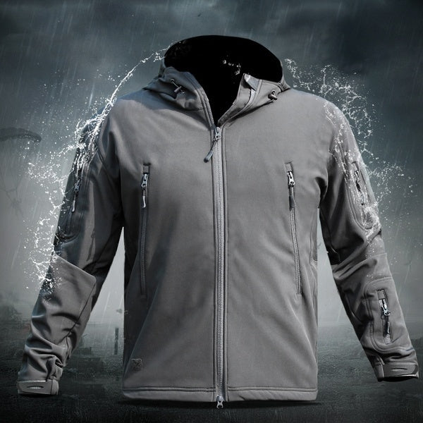 Chaqueta básica de senderismo otoño-invierno para hombre, impermeable y cortavientos, cálida y resistente a los arañazos.