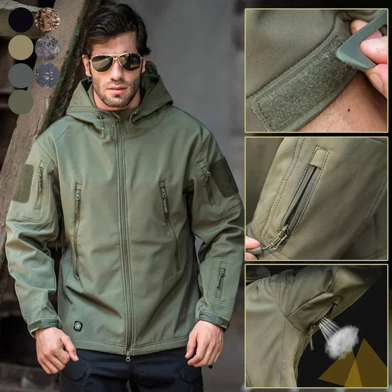 Chaqueta básica de senderismo otoño-invierno para hombre, impermeable y cortavientos, cálida y resistente a los arañazos.